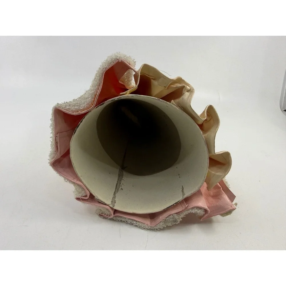 Vintage Silvestri Handcrafted Santa Claus Tree Topper Pink Cream Figurine 7.5